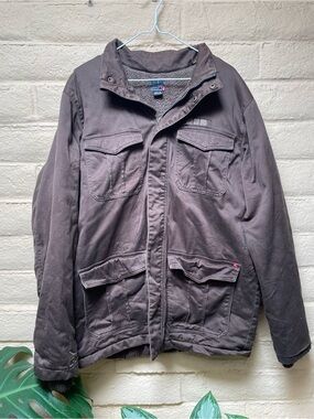 Quicksilver Brown Military Field Jacket with Sherpa Collar